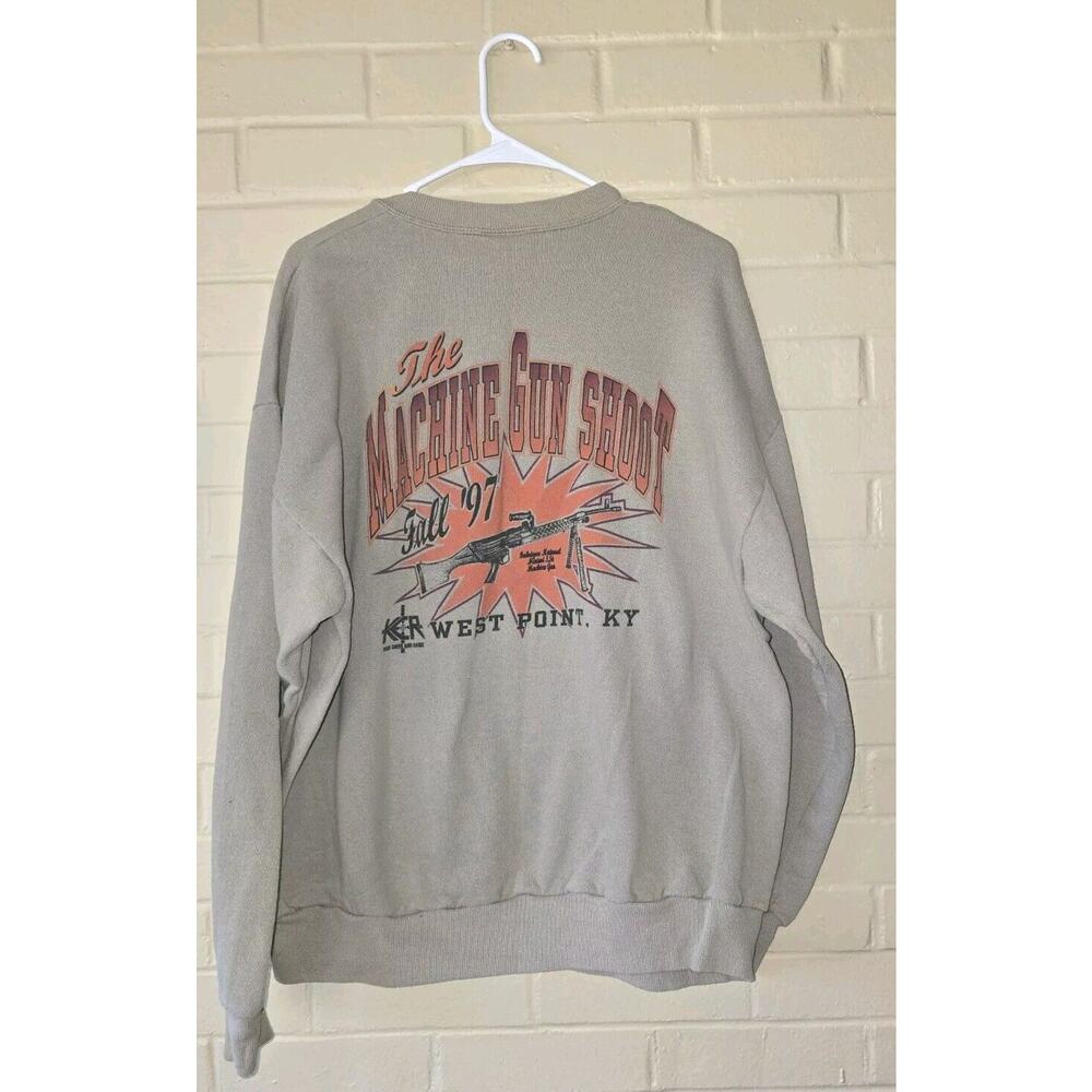 Vintage 1997 The Machine Gun Shoot Crewneck Sweatshirt Westpoint KY Size XL USA